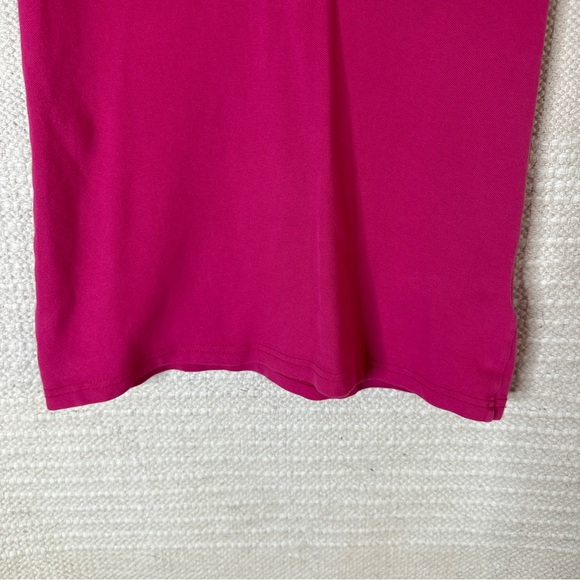 BURBERRY hot pink 2000s Y2K puff sleeve polo top S - Picture 3 of 7